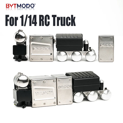 RC Truck Chassis Detail Set Battery Box Servo Mount Urea Tank Air Tank for Tamiya MAN TGX 1/14 Rc Tractor Truck Tipper Dumper