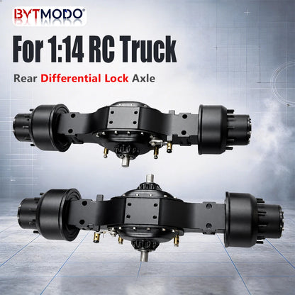 CNC Rear Axle Differential Lock Axles Aluminum Alloy for 1/14 Tamiya RC Truck SCANIA 770S VOLVO 750 ACTROS 3363 MAN TGX