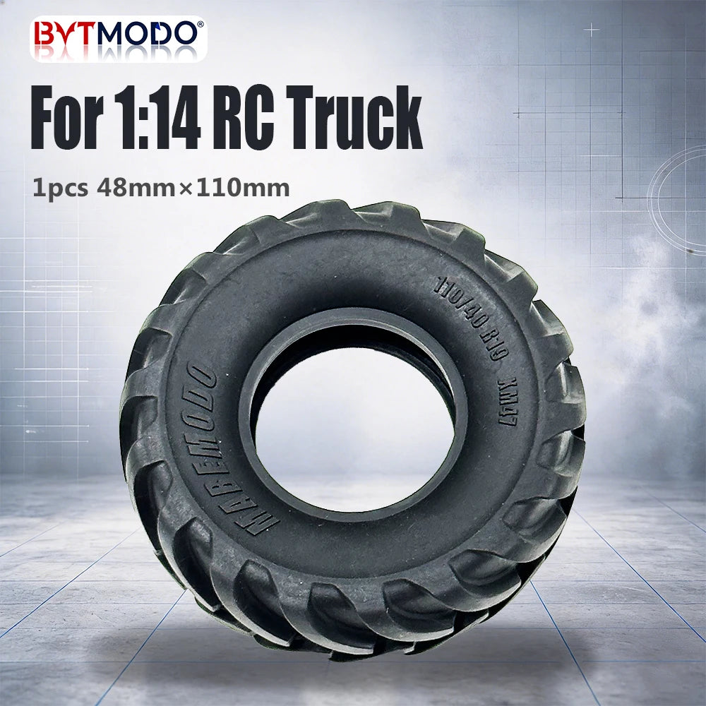 110mm 1PCS Rubber Tires for 1/14 Tamiya RC Truck Crawler Tipper SCANIA 770S VOLVO BENZ MAN TGX Car Wheel Hub
