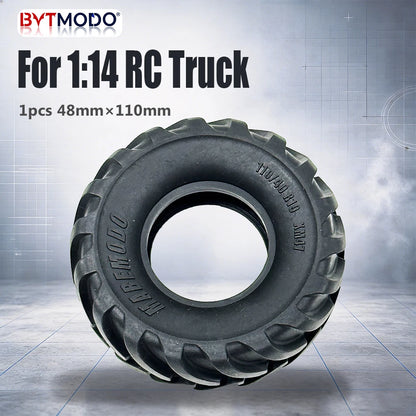 110mm 1PCS Rubber Tires for 1/14 Tamiya RC Truck Crawler Tipper SCANIA 770S VOLVO BENZ MAN TGX Car Wheel Hub