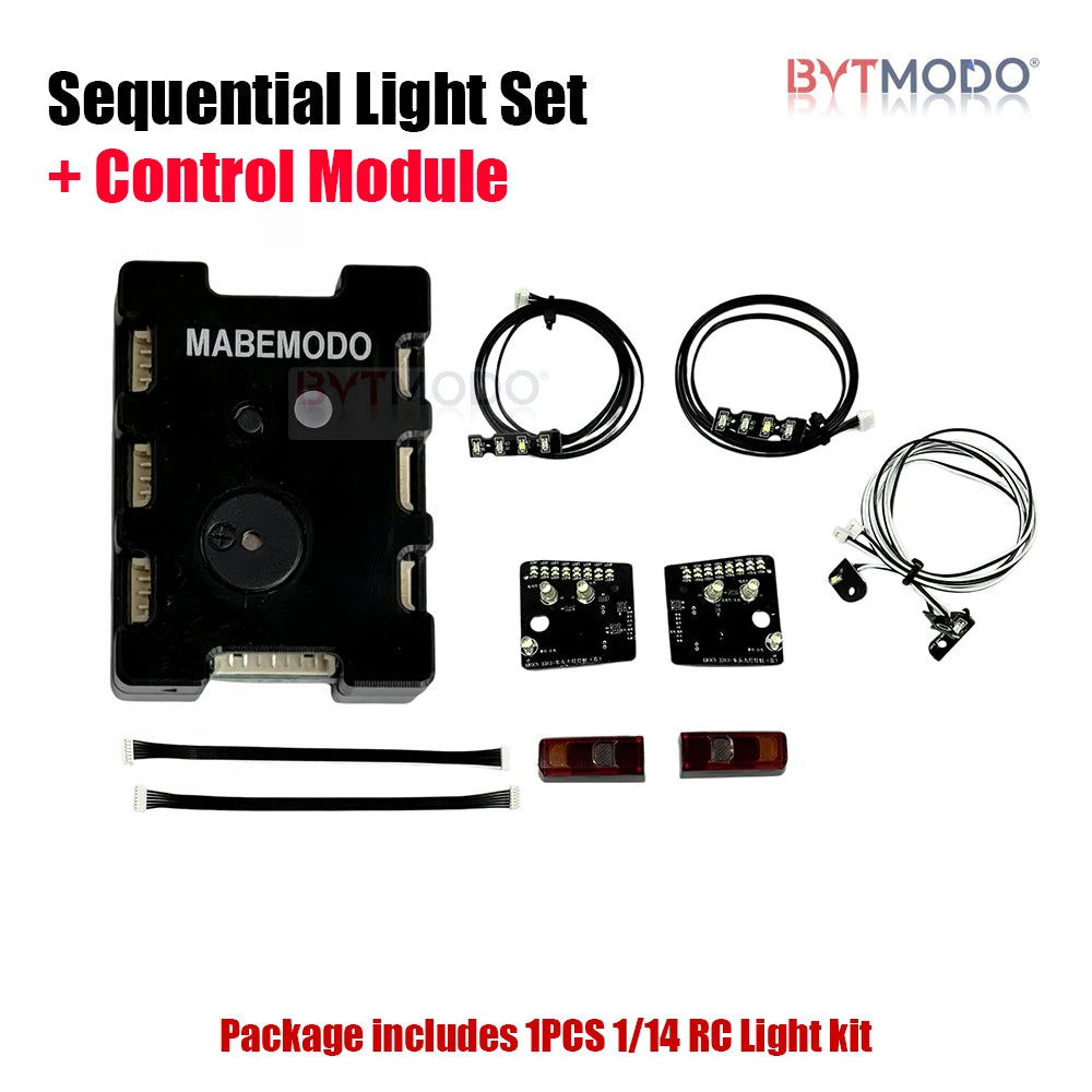 LED Light Kit Headlight Taillight Sequential Turn Signal Lamp for 1/14 RC Truck Mercedes-Benz 3363 Tractor Dump Tamiya