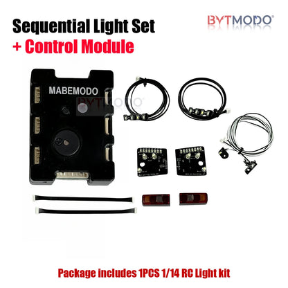 LED Light Kit Headlight Taillight Sequential Turn Signal Lamp for 1/14 RC Truck Mercedes-Benz 3363 Tractor Dump Tamiya