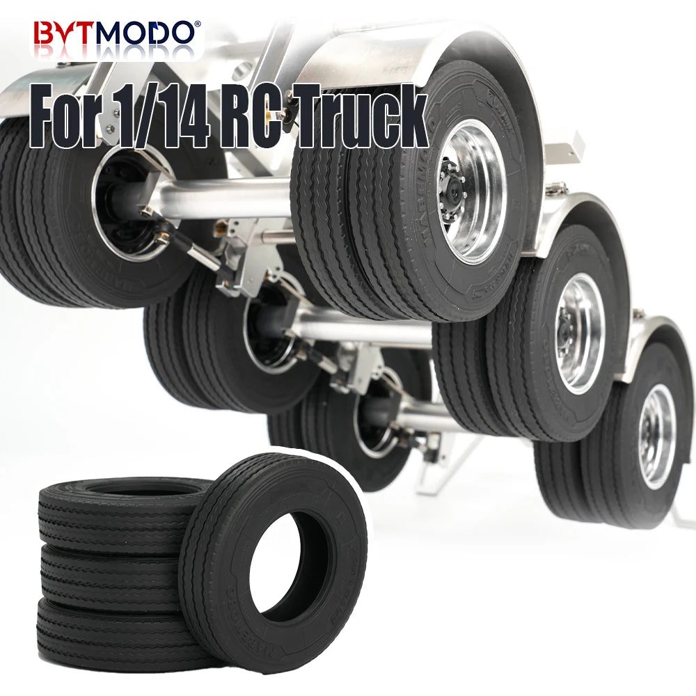 RC Truck Tire 22mm 28mm Rubber Tires Highway Road Tyre for 1/14 Tamiya RC Truck Tractor Tipper SCANIA 770S VOLVO BENZ MAN TGX