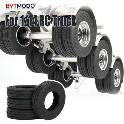 RC Truck Tire 22mm 28mm Rubber Tires Highway Road Tyre for 1/14 Tamiya RC Truck Tractor Tipper SCANIA 770S VOLVO BENZ MAN TGX