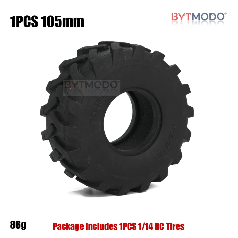 105mm Soft Rubber Tires Chevron Tread Sponge Inner for 1/14 Tamiya RC Truck Dump Tractor Crawler Climbing Off-Road DIY