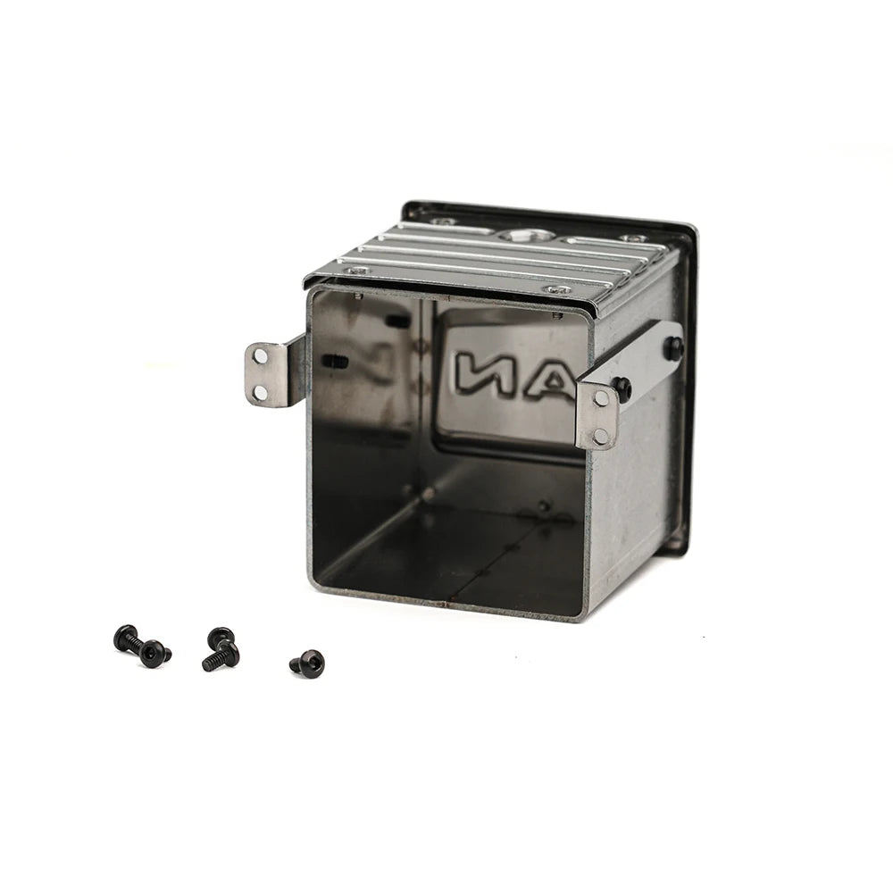 RC Truck Exhaust Tank Muffler Box Canister Stainless Steel Bracket for Tamiya MAN TGX 1/14 Rc Tractor Truck Tipper Dumper DIY