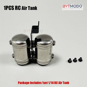Air Tank Dual Stainless Steel Air Reservoir for 1/14 SCANIA Tamiya RC Truck 770S Hino VOLVO 750 ACTROS 3363 MAN TGX DIY