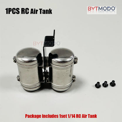Air Tank Dual Stainless Steel Air Reservoir for 1/14 SCANIA Tamiya RC Truck 770S Hino VOLVO 750 ACTROS 3363 MAN TGX DIY
