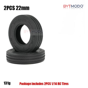 22mm 28mm Rubber Tires Highway Road Tyre for 1/14 Tamiya RC Truck Tractor Tipper SCANIA 770S VOLVO BENZ MAN TGX Upgrade