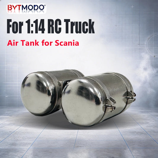 Air Tank Dual Stainless Steel Air Reservoir for 1/14 SCANIA Tamiya RC Truck 770S Hino VOLVO 750 ACTROS 3363 MAN TGX DIY