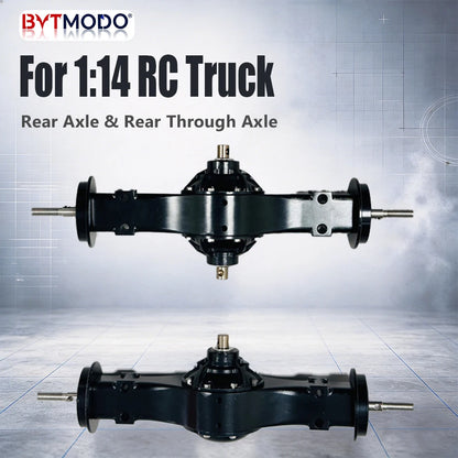 Rear Axle 1/14 All Metal Rear Through Axle Kit for 1/14 Tamiya RC Car Truck SCANIA 770S VOLVO 750 ACTROS 3363 MAN TGX
