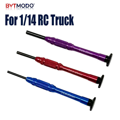 1/14 Rc Hex Screwdriver Hex Nut Driver Tools 2.0/2.5/3.0mm for 1/14 Tamiya RC Truck Crawler Dump Tractor Tipper Actros Scania