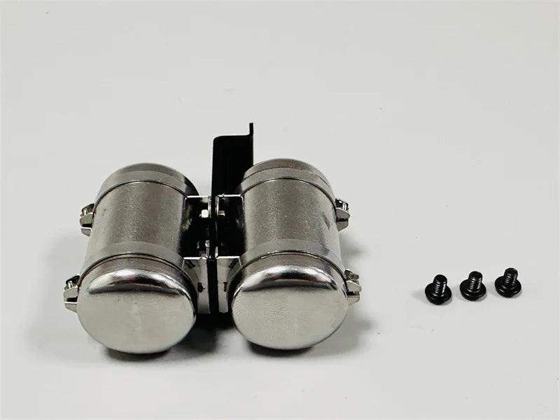 Air Tank Dual Stainless Steel Air Reservoir for 1/14 SCANIA Tamiya RC Truck 770S Hino VOLVO 750 ACTROS 3363 MAN TGX DIY